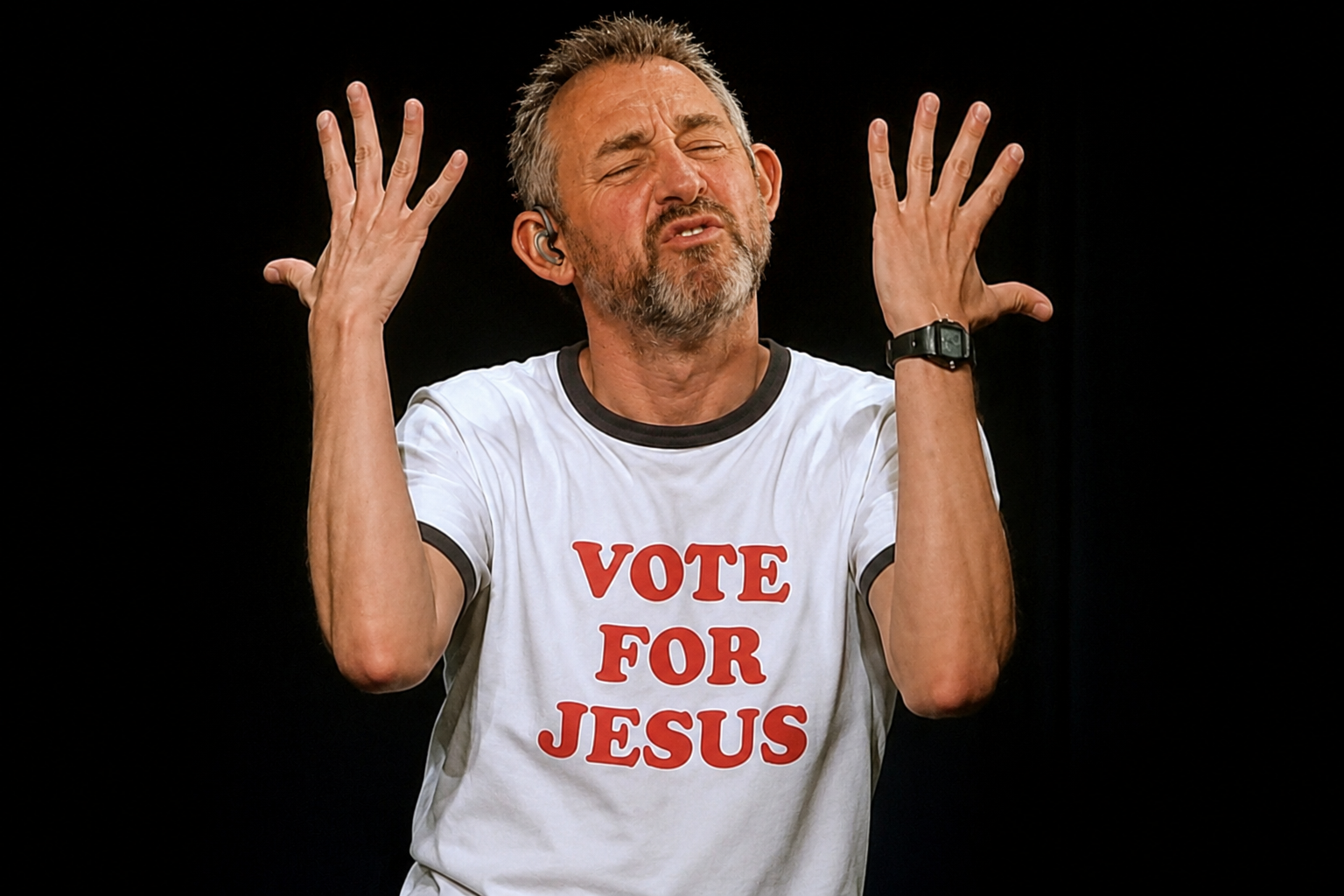 Greg dancing with Jesus