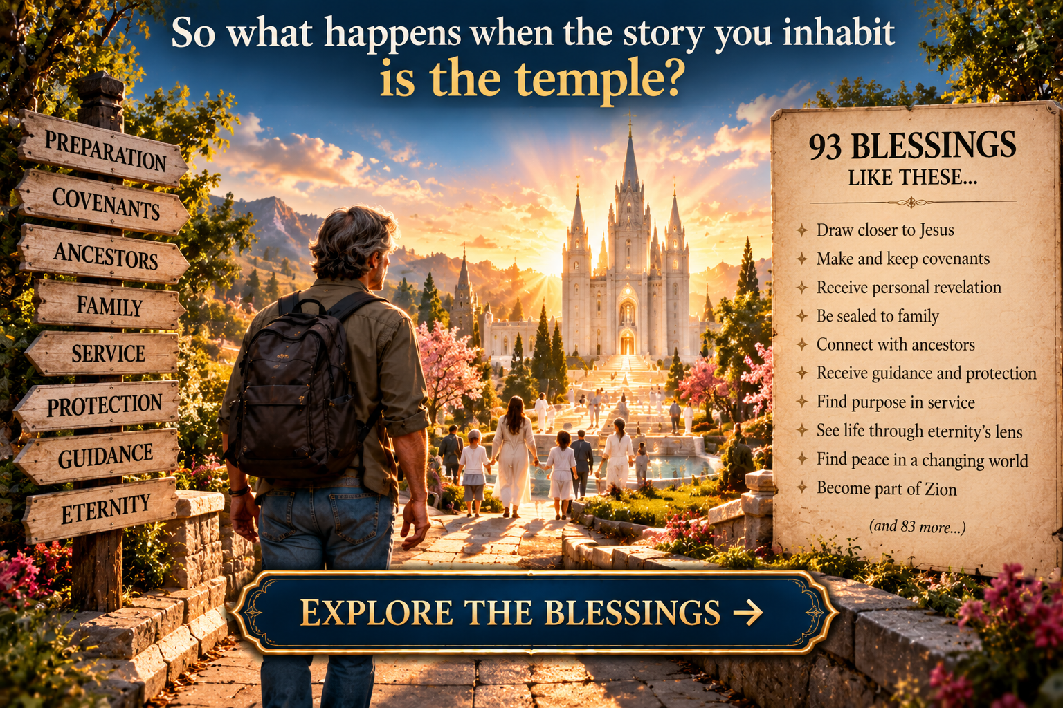 What happens when the story you inhabit is the temple? Explore the blessings.