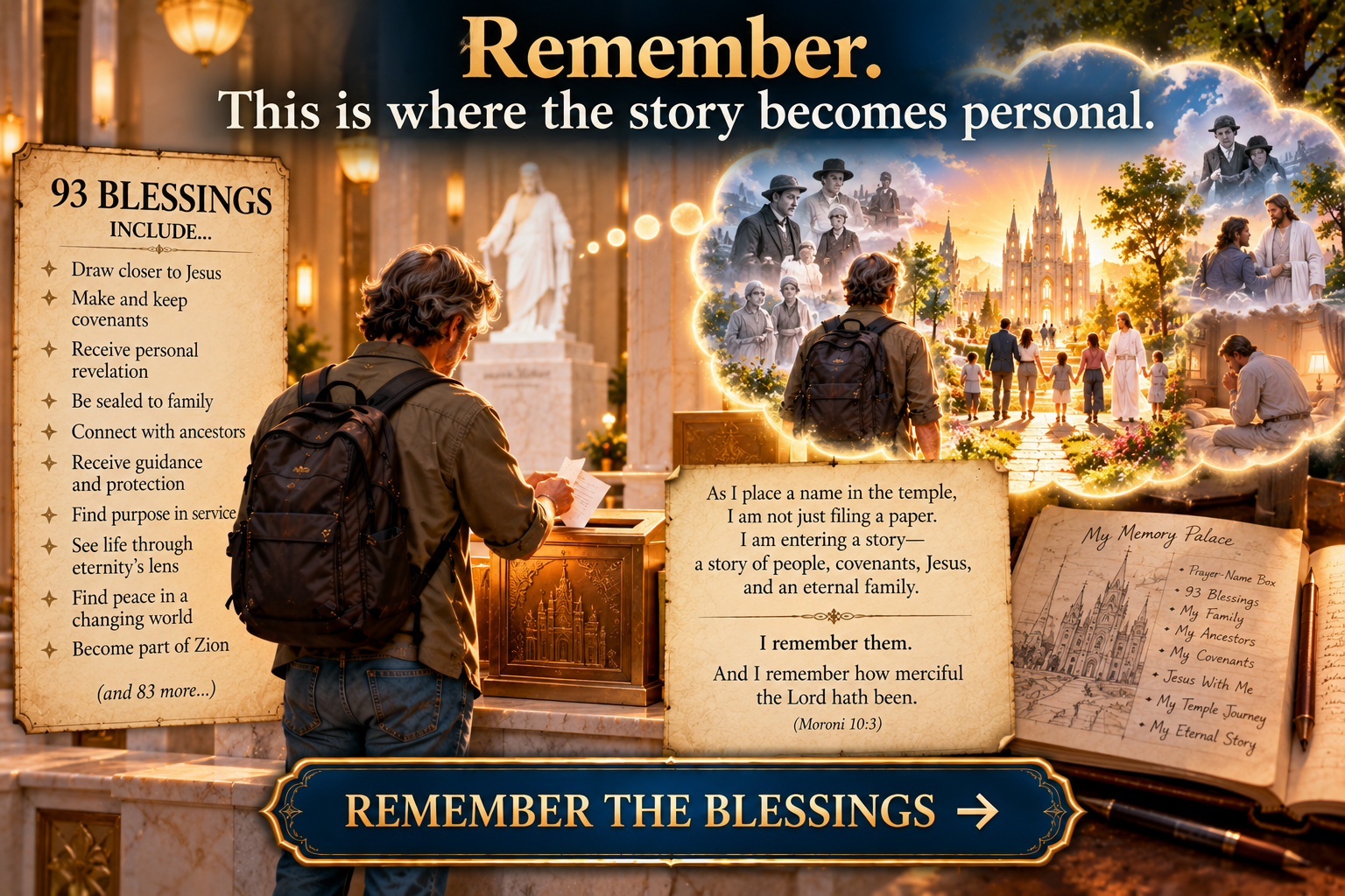Remember. This is where the story becomes personal. Remember the blessings.