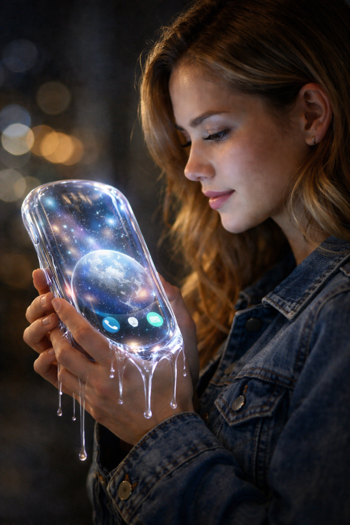 smartphone melty glass phone